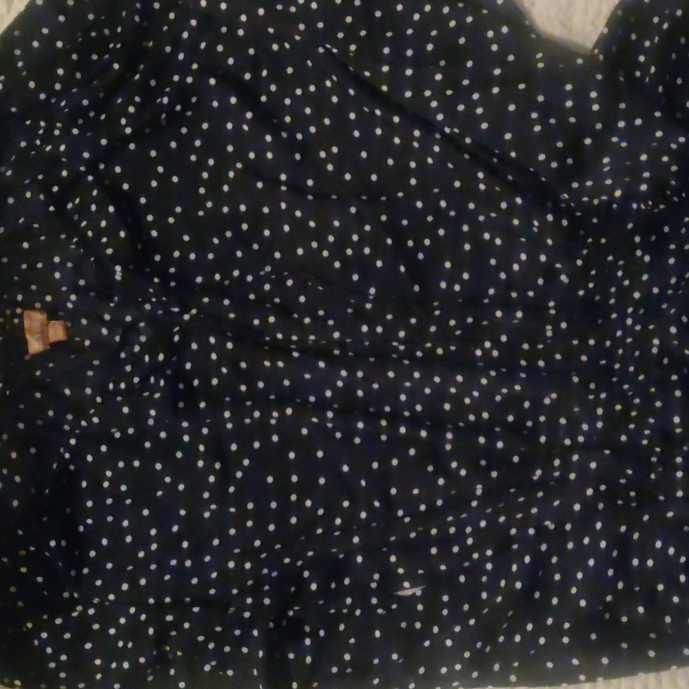 Ellen Tracy Black blouse with white polka dots long sleeve
